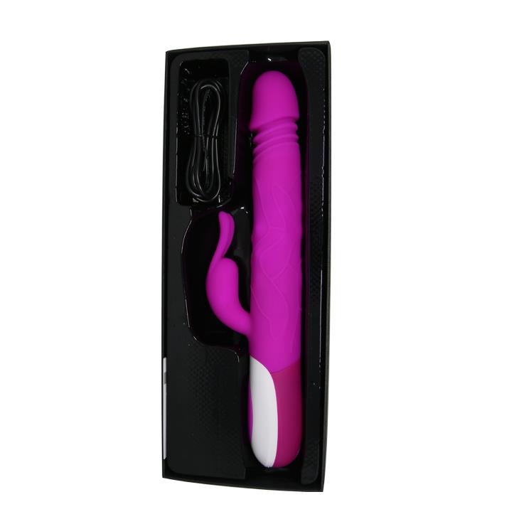 Vibrator USB Pretty Love Adrian din silicon, cu formă de iepuraș, 12 funcții