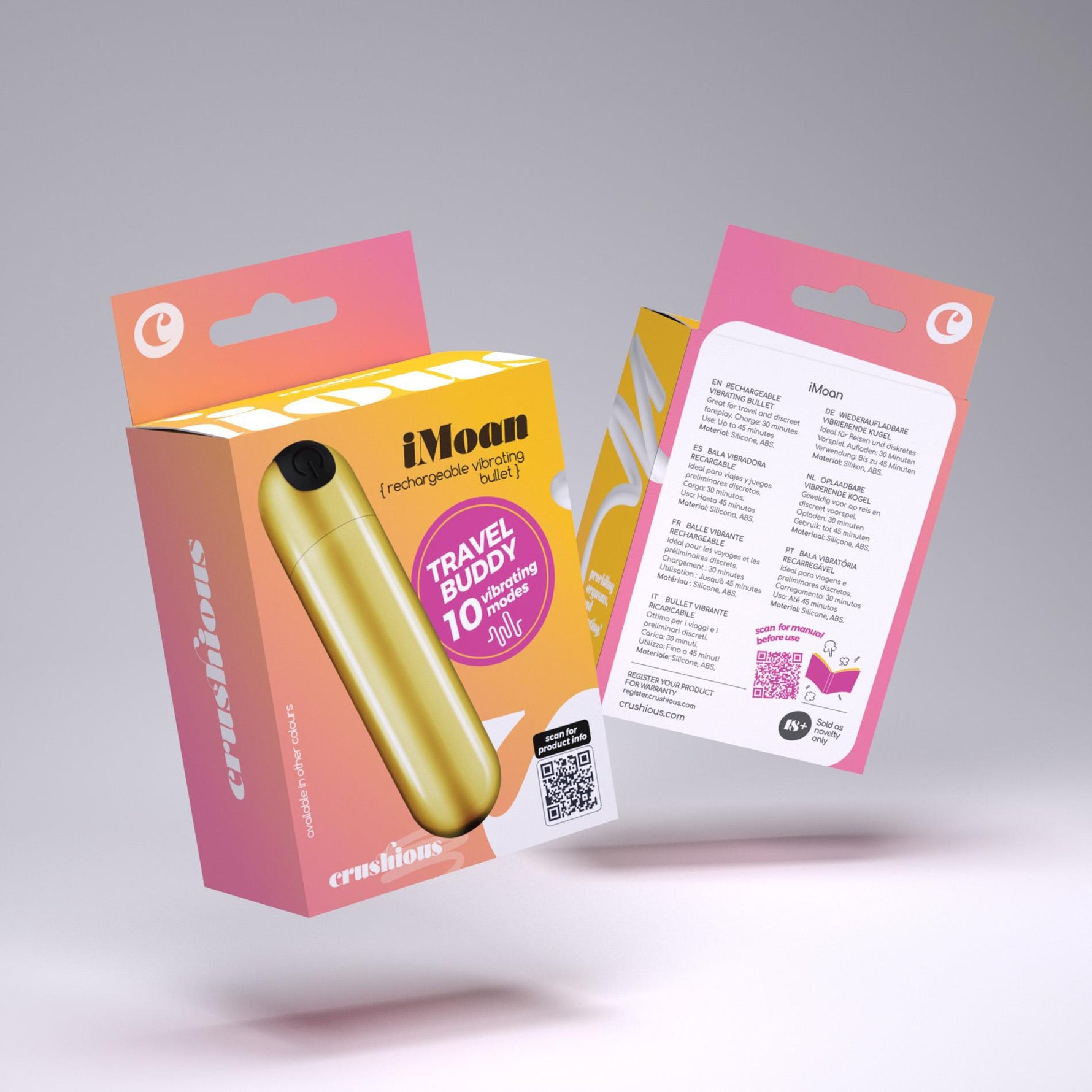 Mini vibrator Crushious iMoan Gold cu 10 moduri
