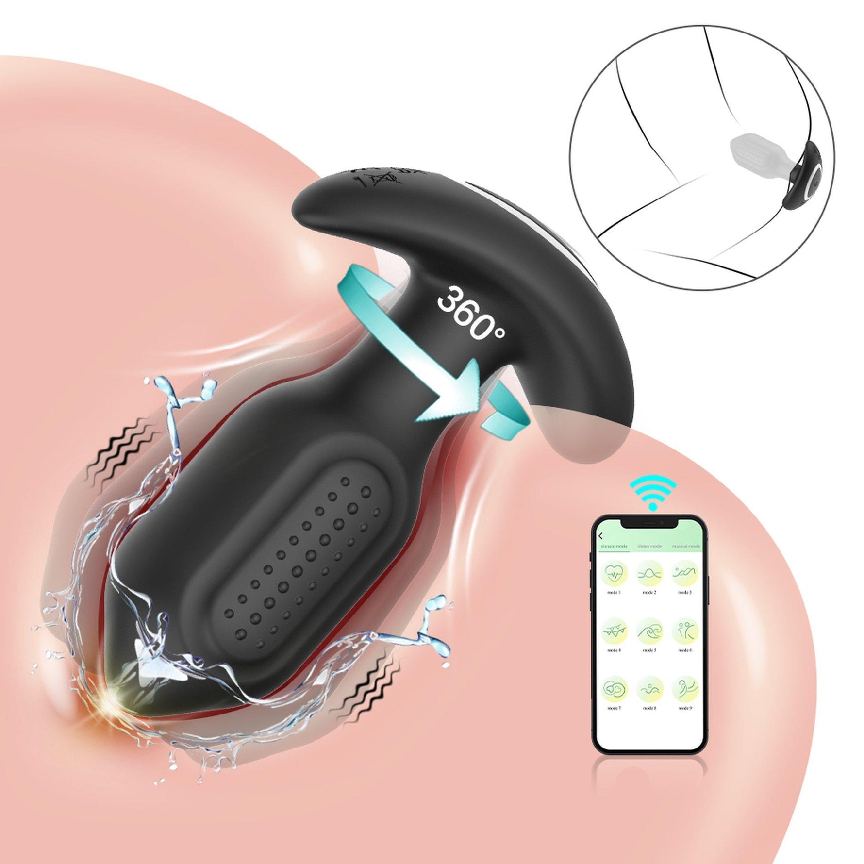 Dop anal vibrant Bliss APP din silicon cu USB