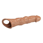 Prelungitor de penis Pretty Love cu pernuțe reglabile, maro, 28 cm