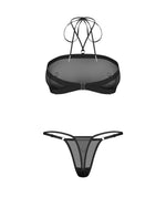 Set lenjerie intimă Obsessive Orinelle L/XL din plasă transparentă
