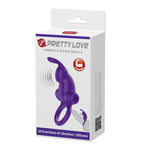 Inel vibrant Pretty Love, silicon, violet, 10 funcții