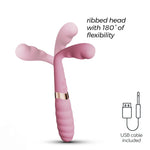 Vibrator Crushious Pixie cu două USB pentru punctul G, 20 cm