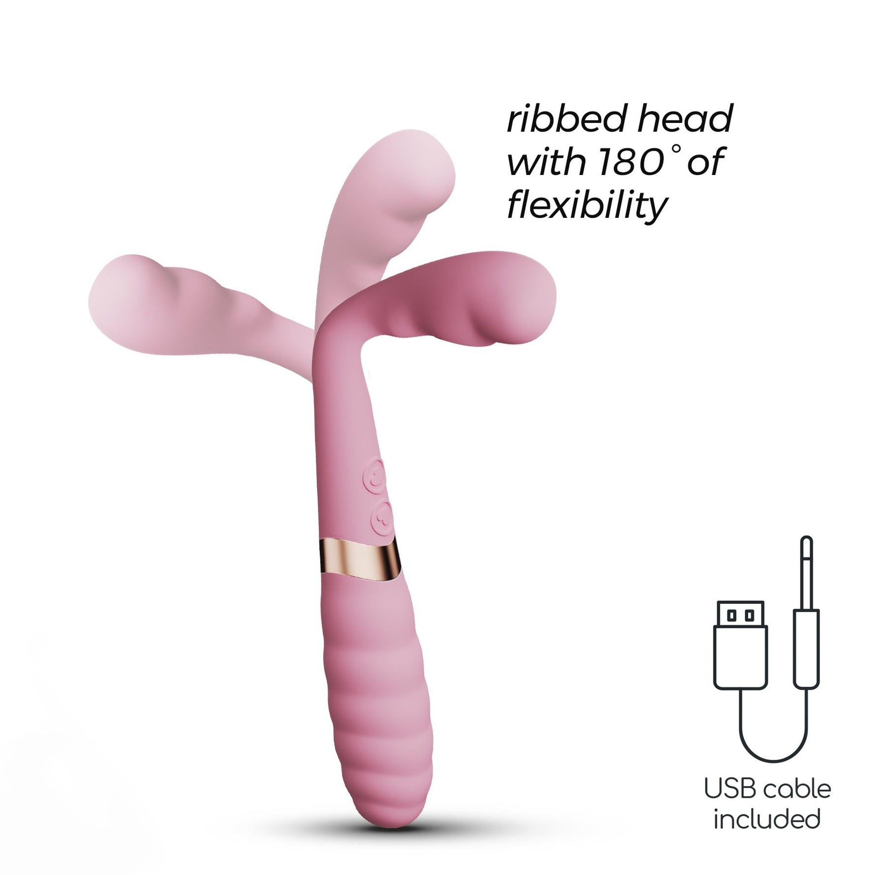 Vibrator Crushious Pixie cu două USB pentru punctul G, 20 cm