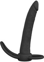 Penetrator anal din silicon Double Trouble, negru, dorință ascunsă
