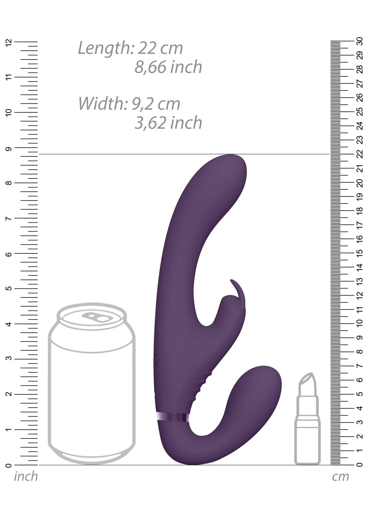 Vive Suki Strapon Vibrator cu USB din Silicon Mov