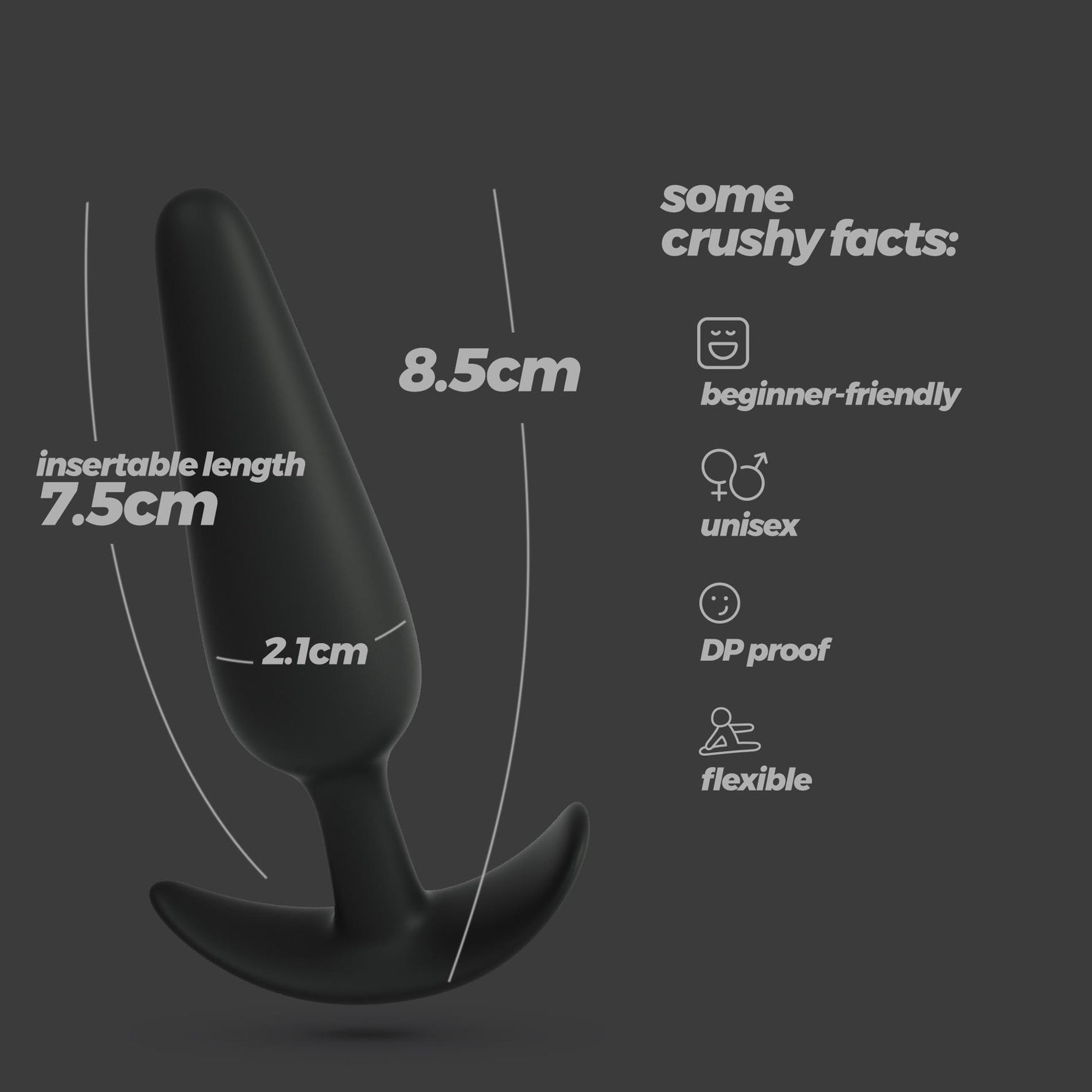 Dop anal din silicon mic Tic Crushious 8,5 cm