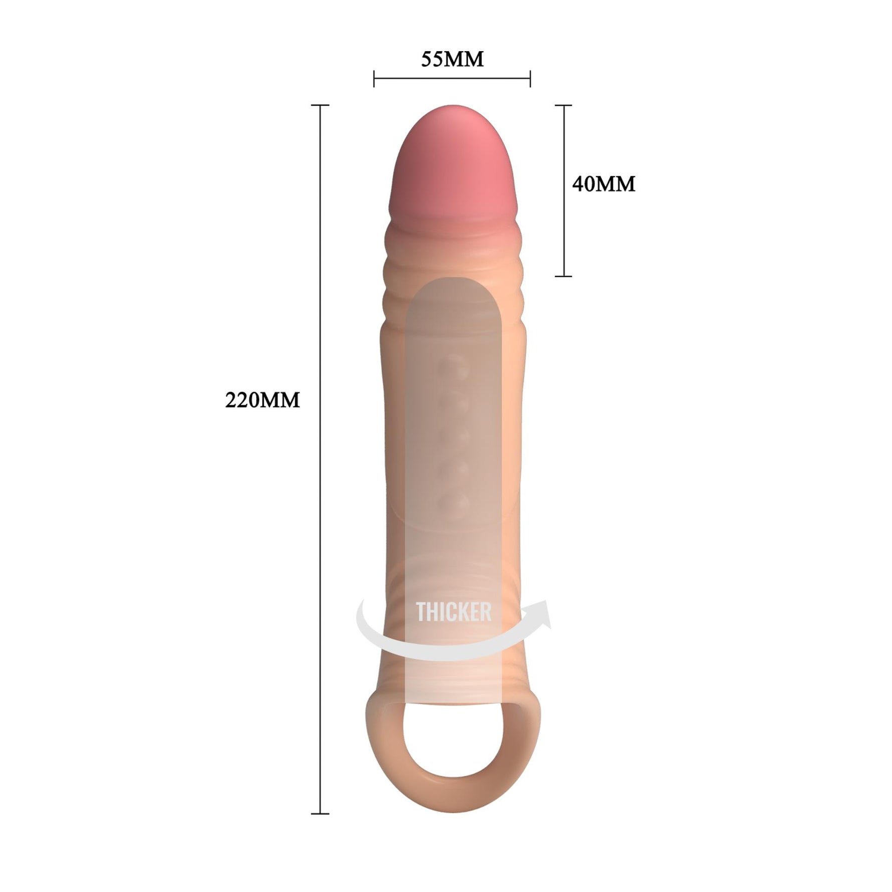 Manșon vibrant realist pentru penis Pretty Love 22 cm