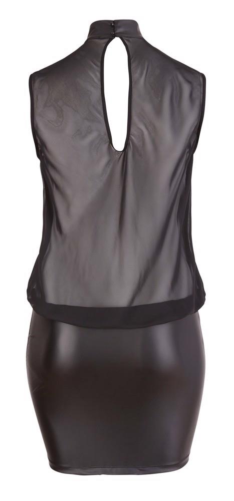 Rochie mini transparentă neagră Cottelli Curves XL