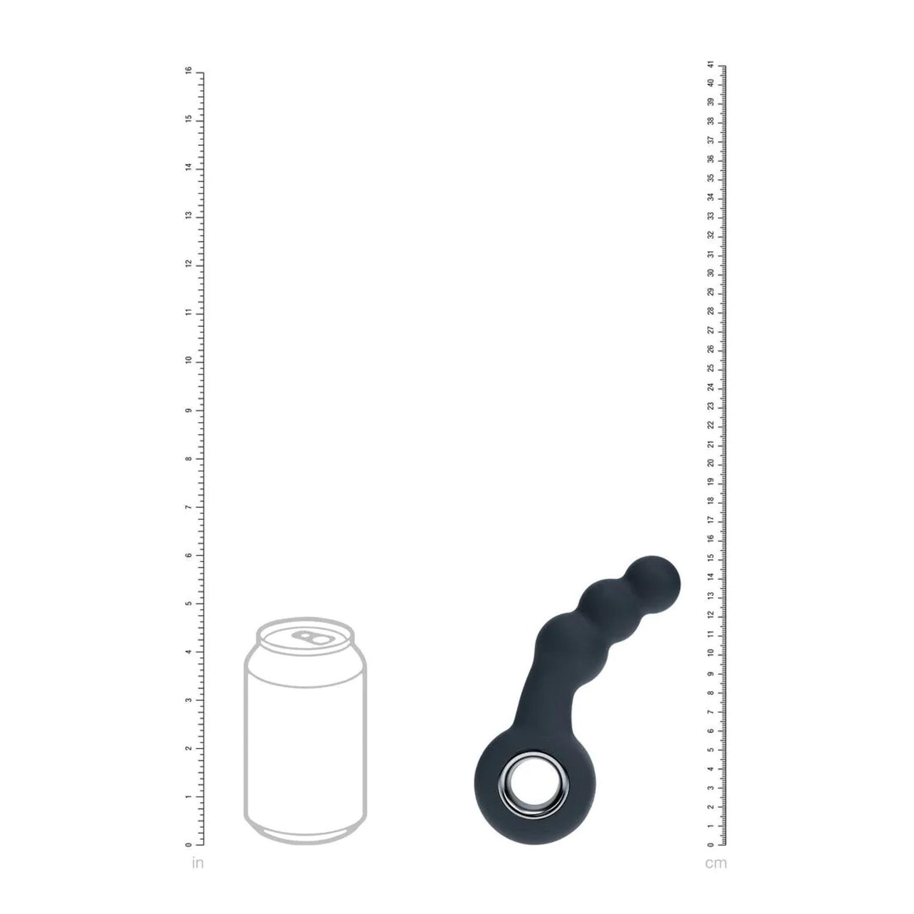 Masaj de prostată cu perle vibratoare Levelz și buclă din silicon, negru, 15 cm