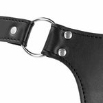 Centură de castitate Ouch din piele PU cu bretele, neagră, 110 cm
