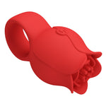 Inel vibrant JAE Pretty Love din silicon roz cu 10 moduri