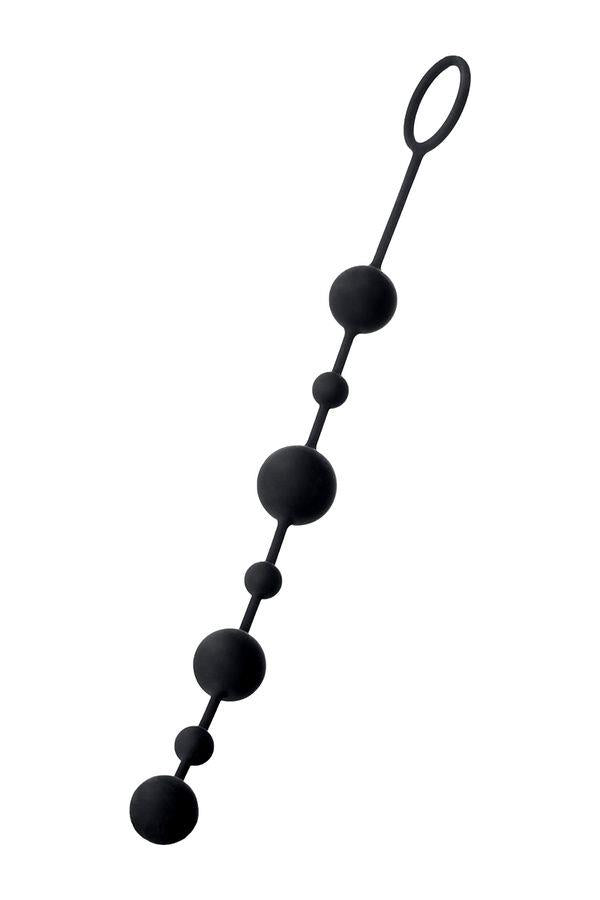 Perle anale din silicon A-Toys Coron cu 7 bile negre 36 cm
