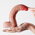 Dildo realist Crushious Inviktus 9, culoarea pielii, silicon lichid de 23 cm