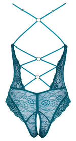 Body Ouvert Cottelli LINGERIE din dantela petrol L
