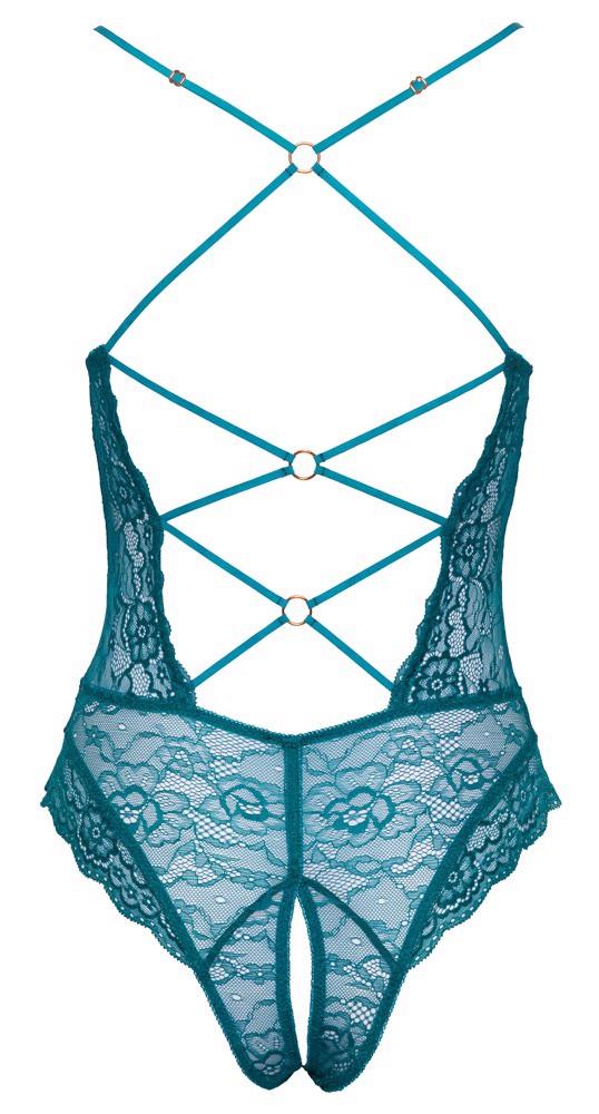 Body Ouvert Cottelli LINGERIE din dantela petrol L