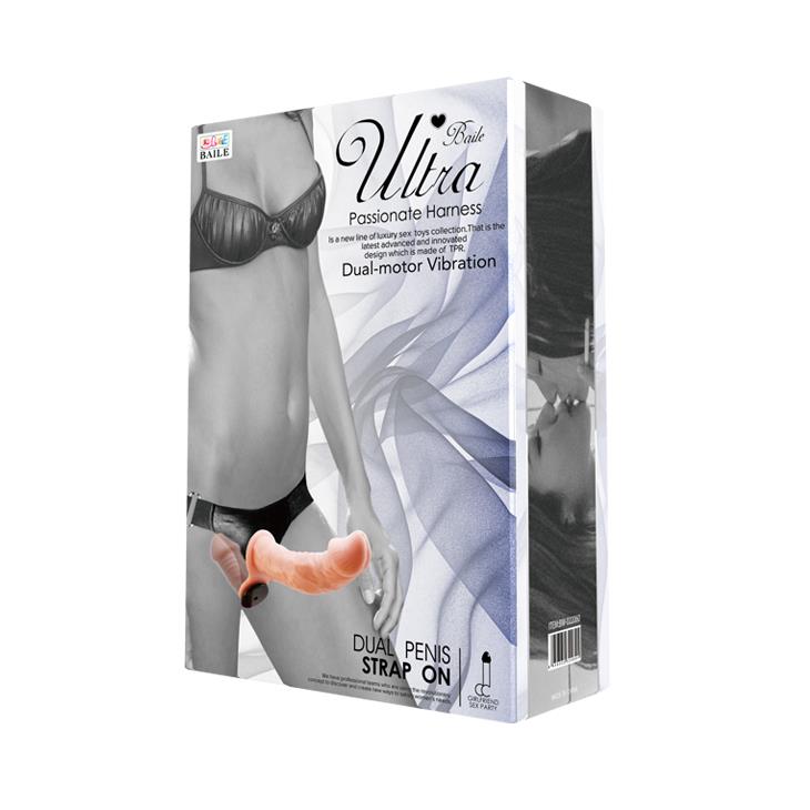 Strap-on Baile Ultra Passionate cu vibrații duble