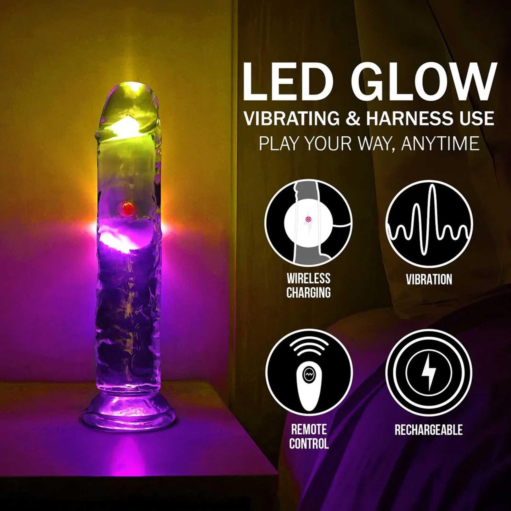 Vibrator realist RealRock transparent 20 cm