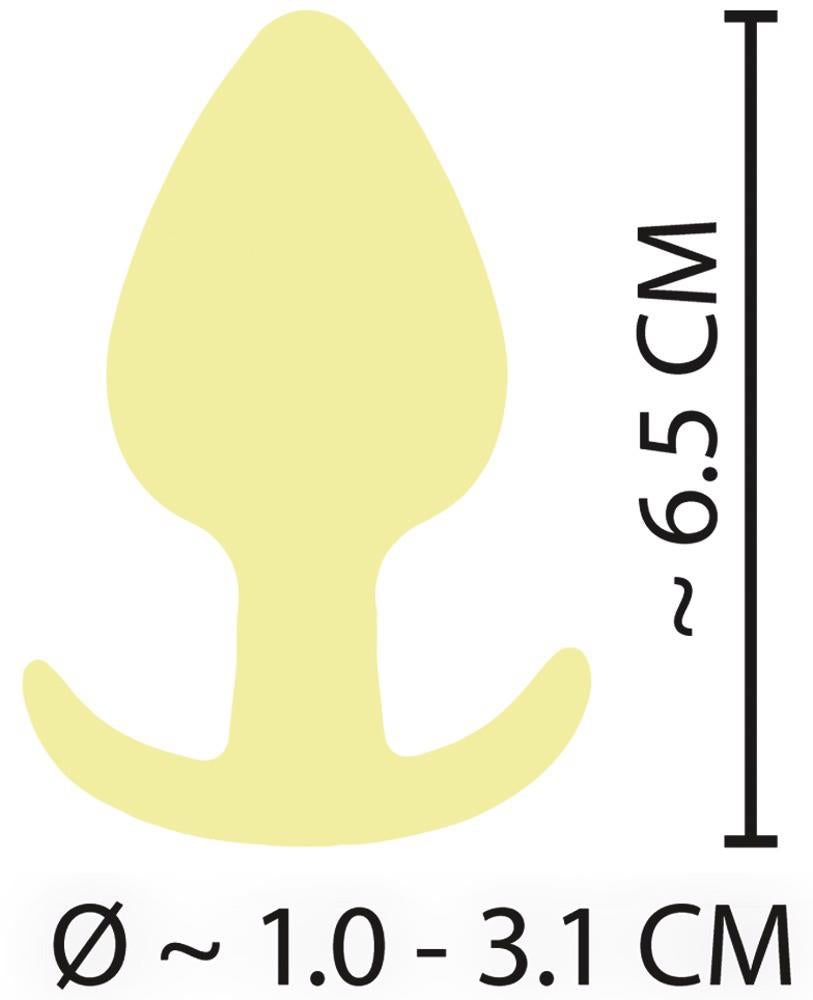 Plug anal Cuties din silicon galben 6,5 cm