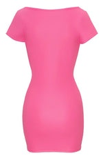 Rochie elastică Cottelli PARTY roz aprins M