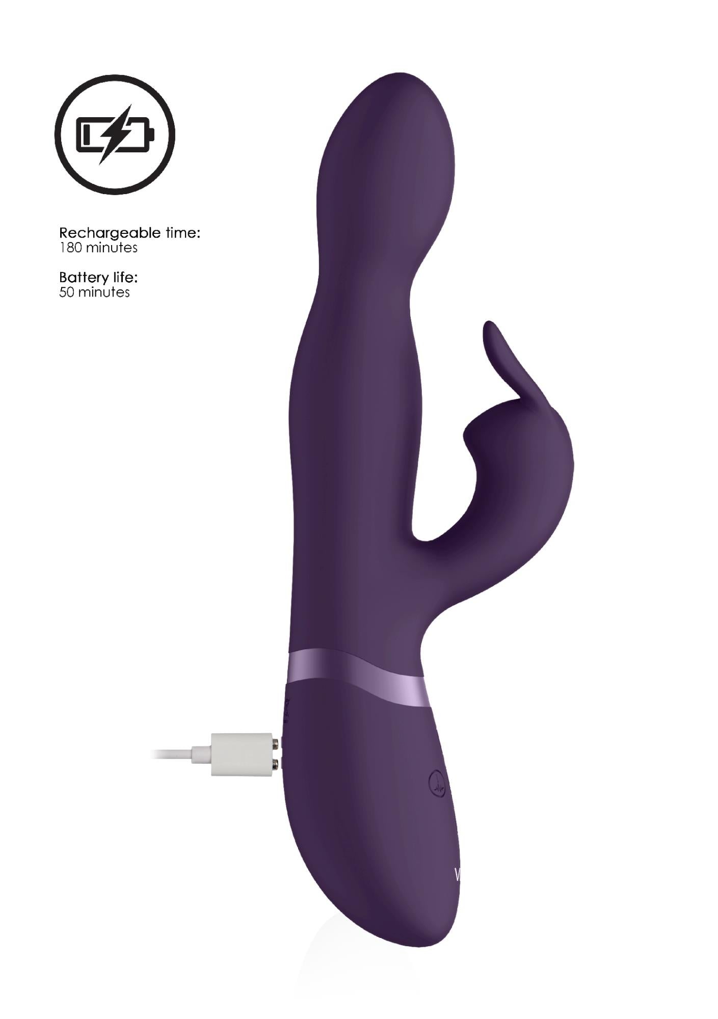 Vibrator Niva ShotsToys Iepuraș Violet USB 360 de grade