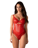 Body din dantelă Aliosa Obsessive roșu S/M