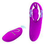 Vibrator Pretty Love din silicon cu model iepuraș, cu 12 funcții, telecomandă USB