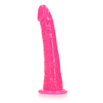 Dildo subțire și realist cu ventuză, strălucitor în întuneric, 15,5 cm