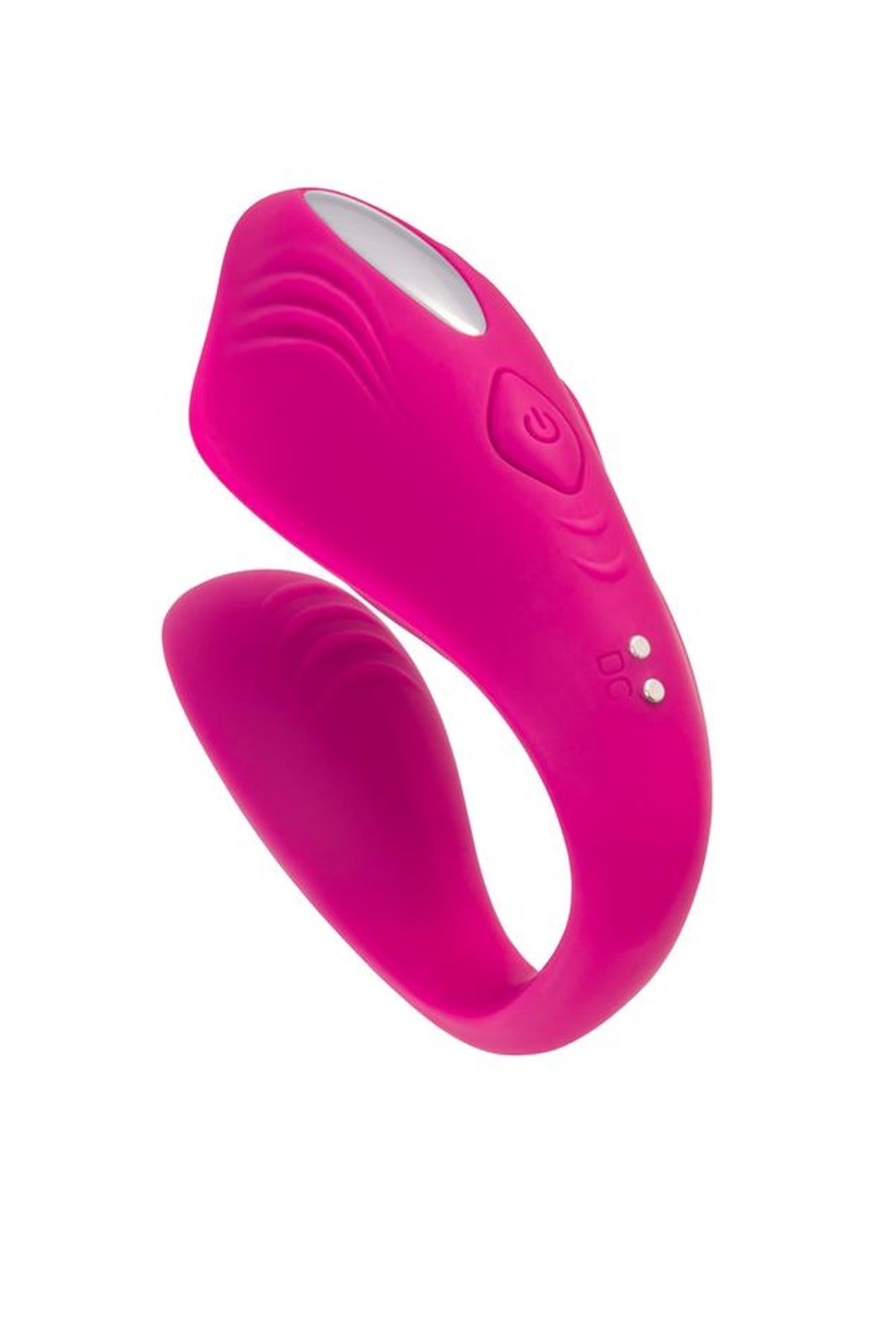 Vibrator dublu Cobrum A Toys din silicon roz 9,6 cm