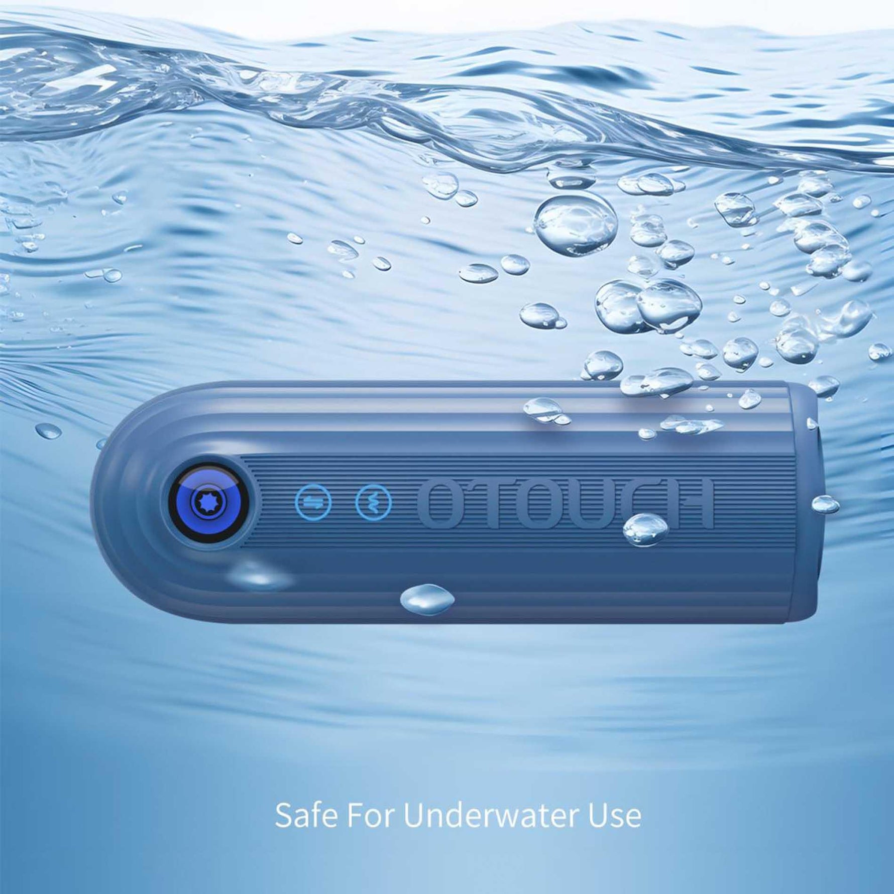 Masturbator Otouch Submarine impermeabil, albastru, cu vibrații
