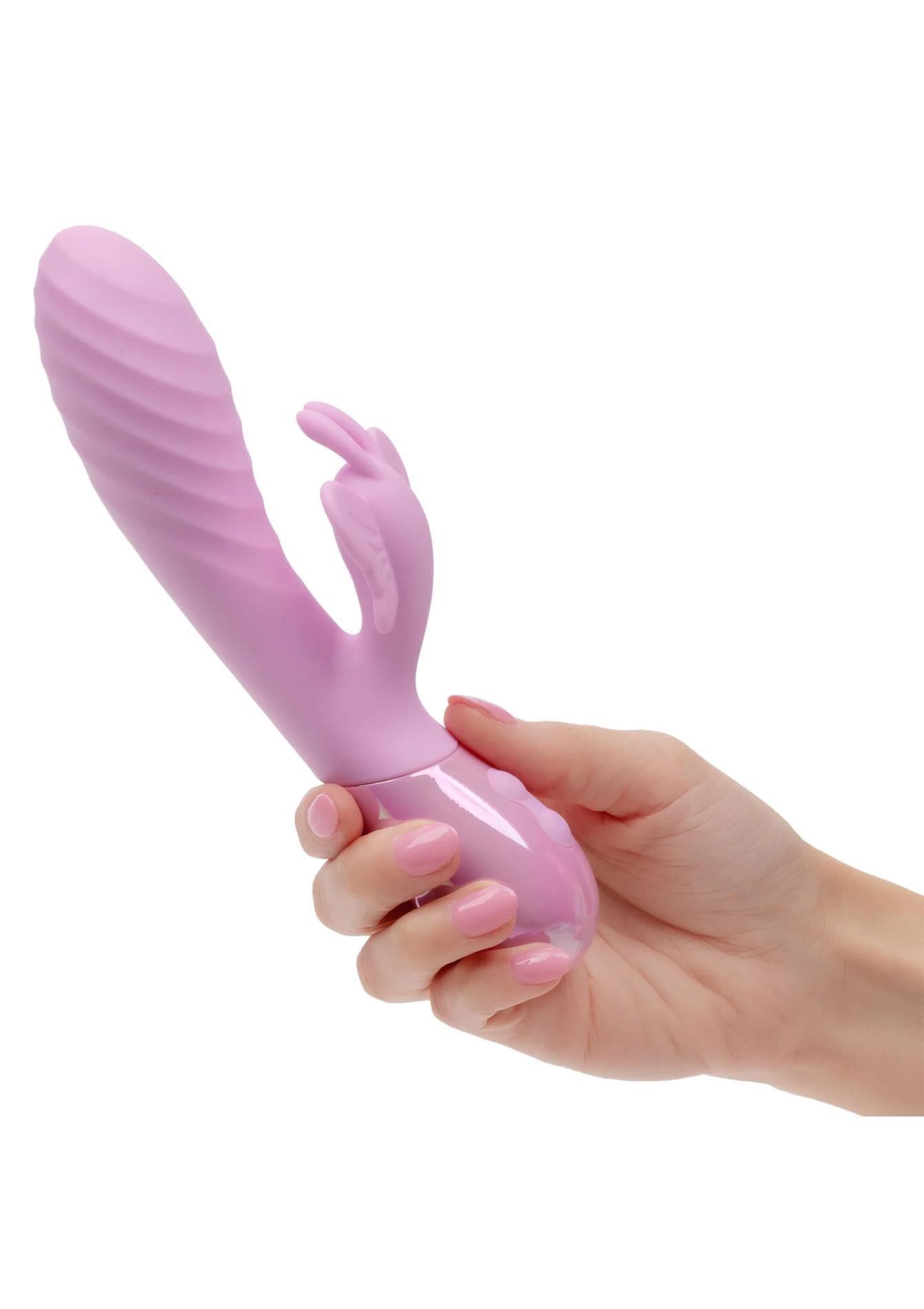 Vibrator Calexotics Aura Dual Flutter Bunny roz USB 11.5cm