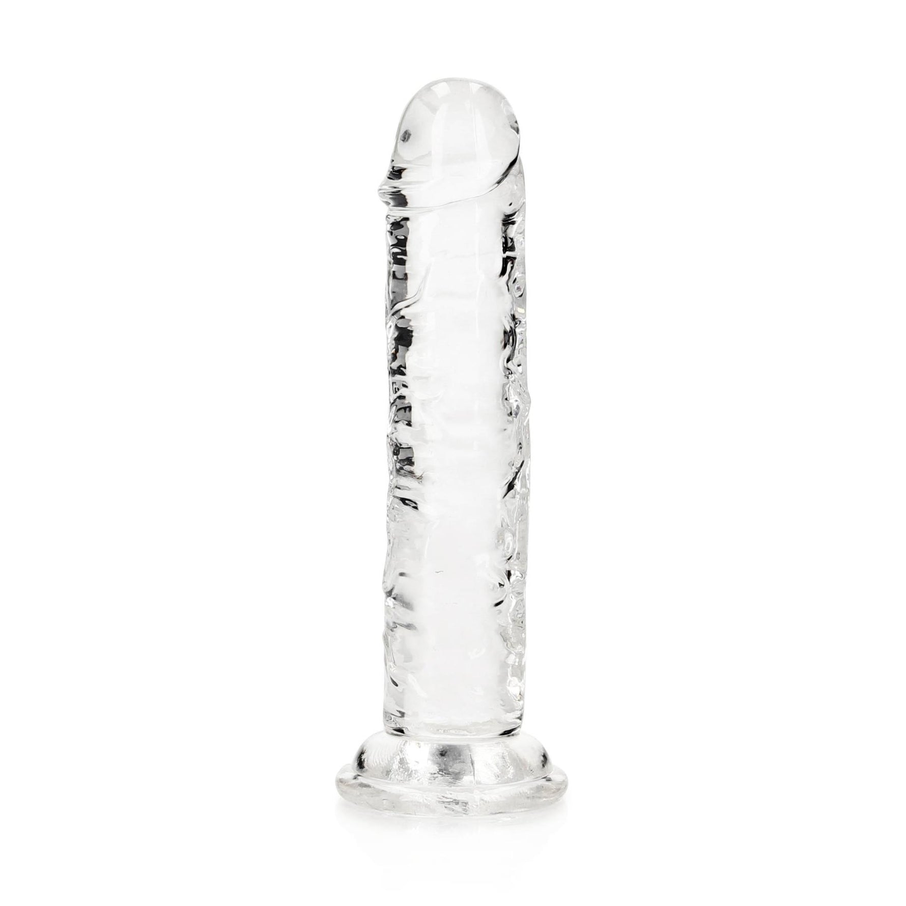 Dildo realist RealRock transparent cu ventuză 14,5 cm