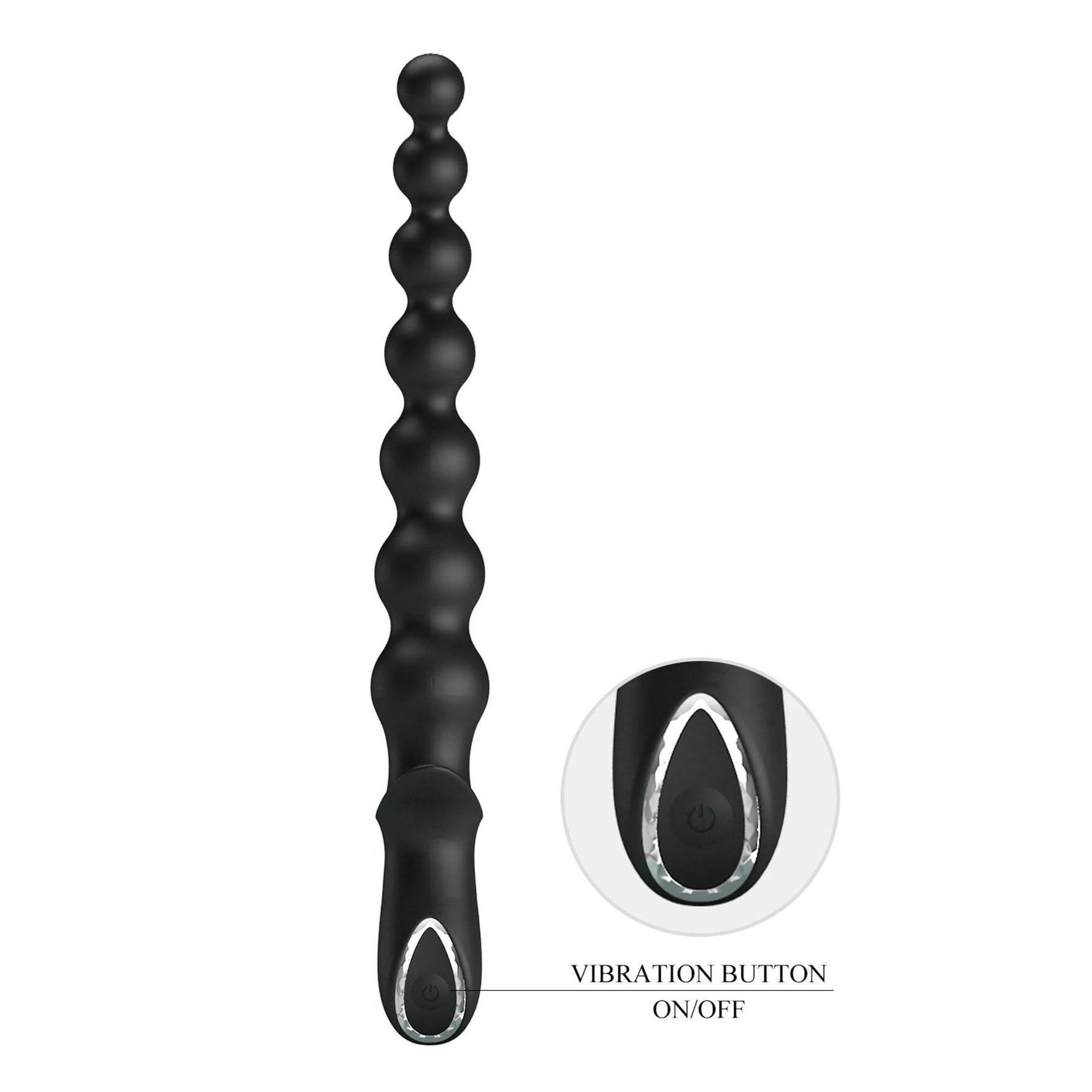 Pretty Love Dedron Vibrator Anal cu USB, Negru, 25 cm
