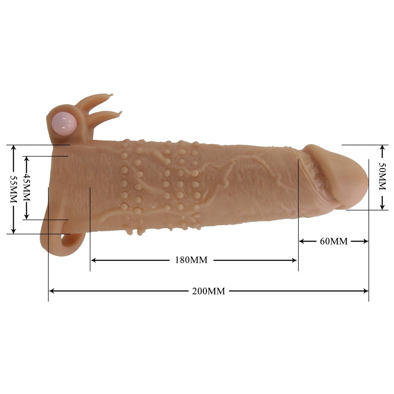Pretty Love Extensor vibrant pentru penis 17 cm Natural