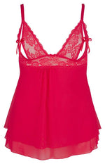 Babydoll roșu Cottelli CURVES 4XL