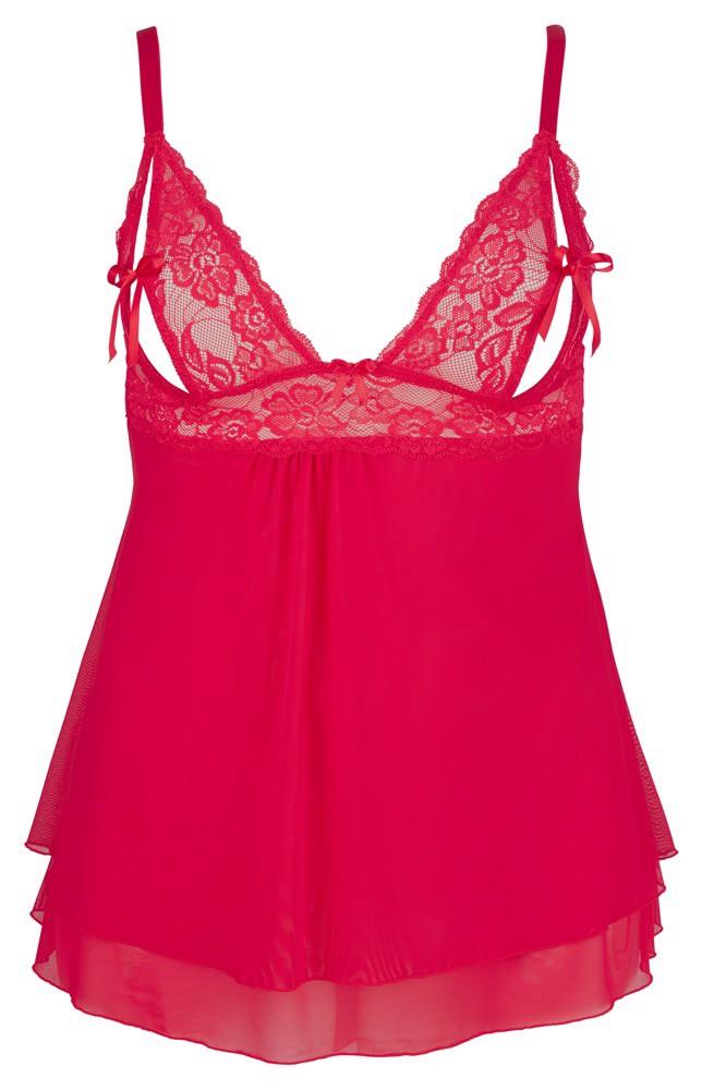 Babydoll roșu Cottelli CURVES 4XL