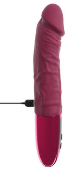 Vibrator realist Beau Coeur Varelo din silicon roșu USB 23 cm