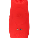 Vibrator mini texturat pentru deget Loveline, roșu, 12 cm