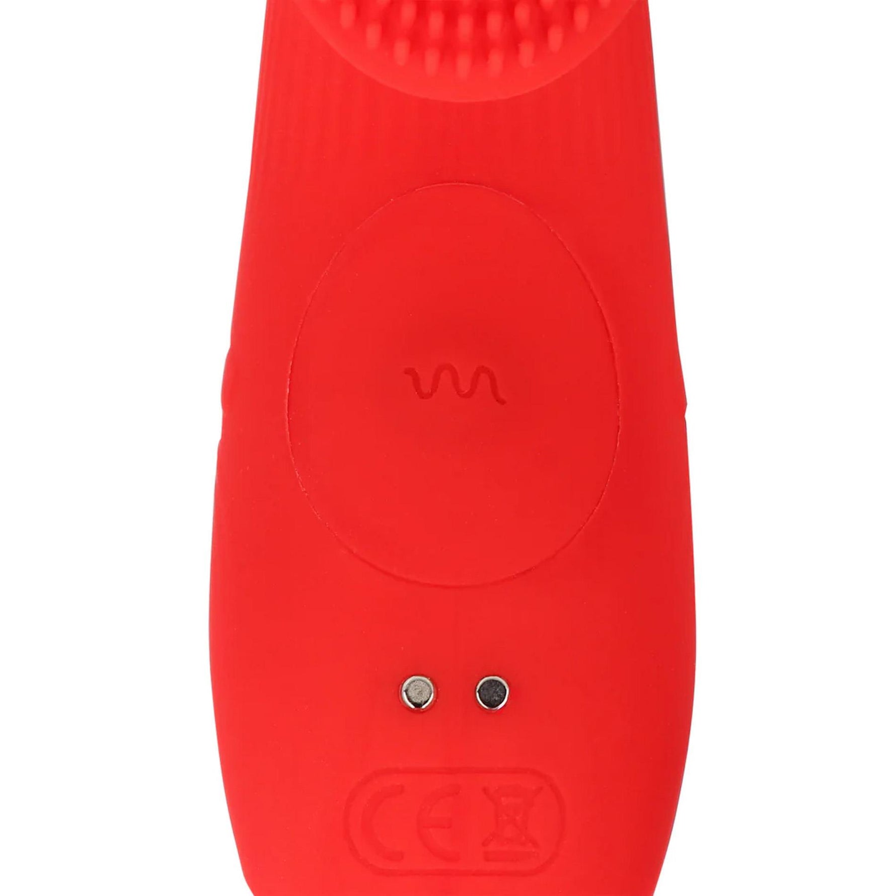 Vibrator mini texturat pentru deget Loveline, roșu, 12 cm