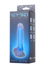 Dildo Matt Glow strălucitor în albastru închis 18 cm