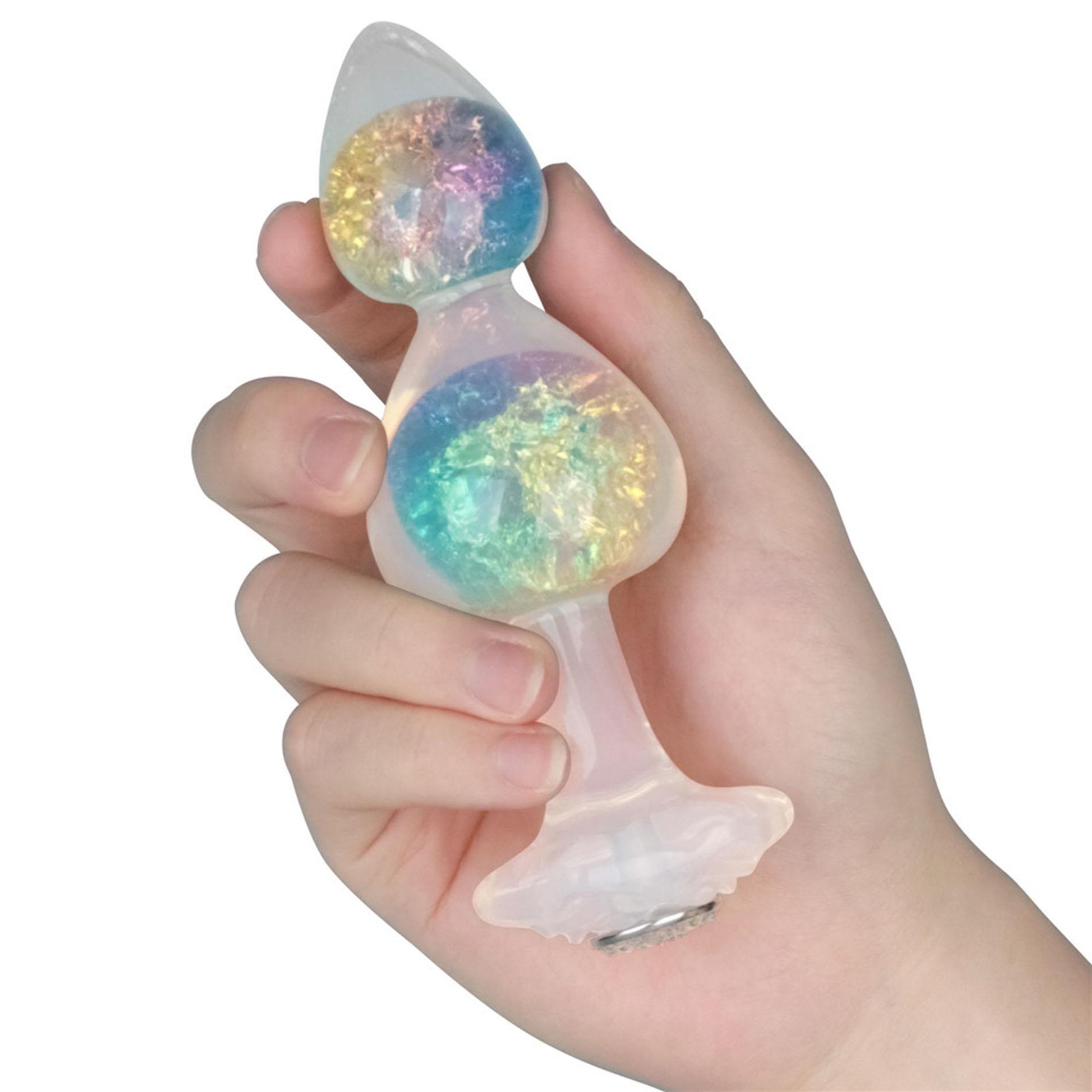 Plug anal din silicon Gemoria cu bilă dublă de sticlă Lovetoy