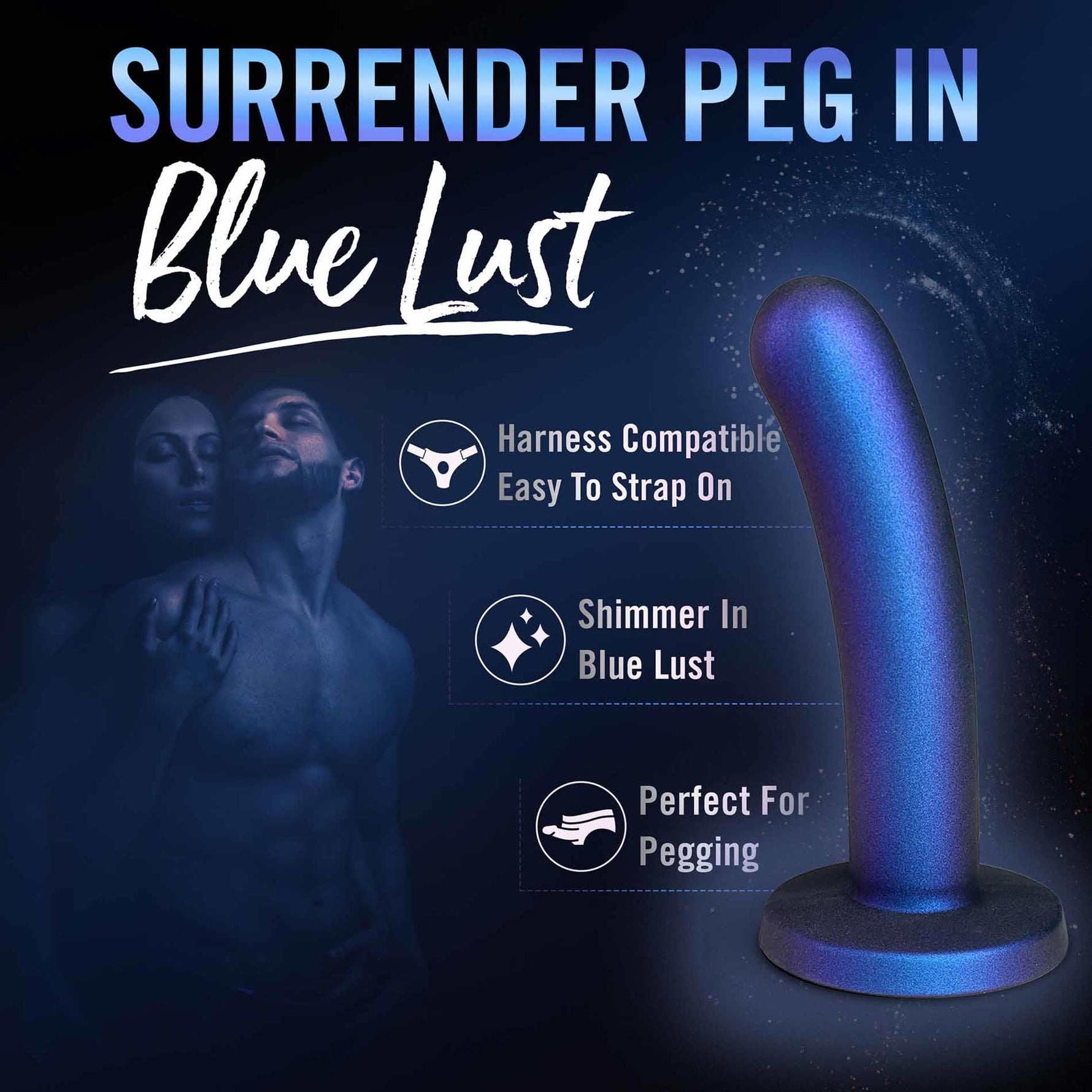 Dildo realist Temptasia Surrender albastru 14 cm
