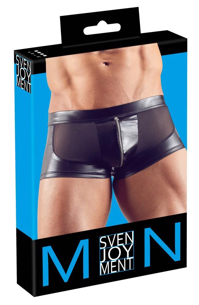 Pantaloni Svenjoy Powernet wetlook pentru bărbați cu fermoar, mărimea XL
