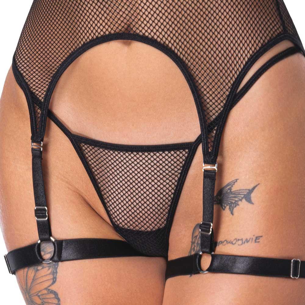 Set extravagant Bad Kitty din plasă cu bici M