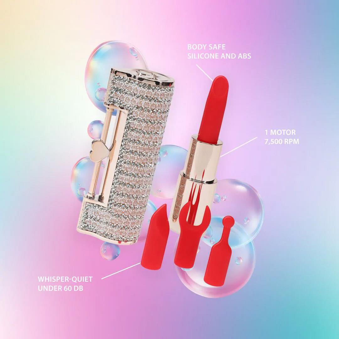 Vibrator ruj USB Loveline Angel Pink cu vârfuri