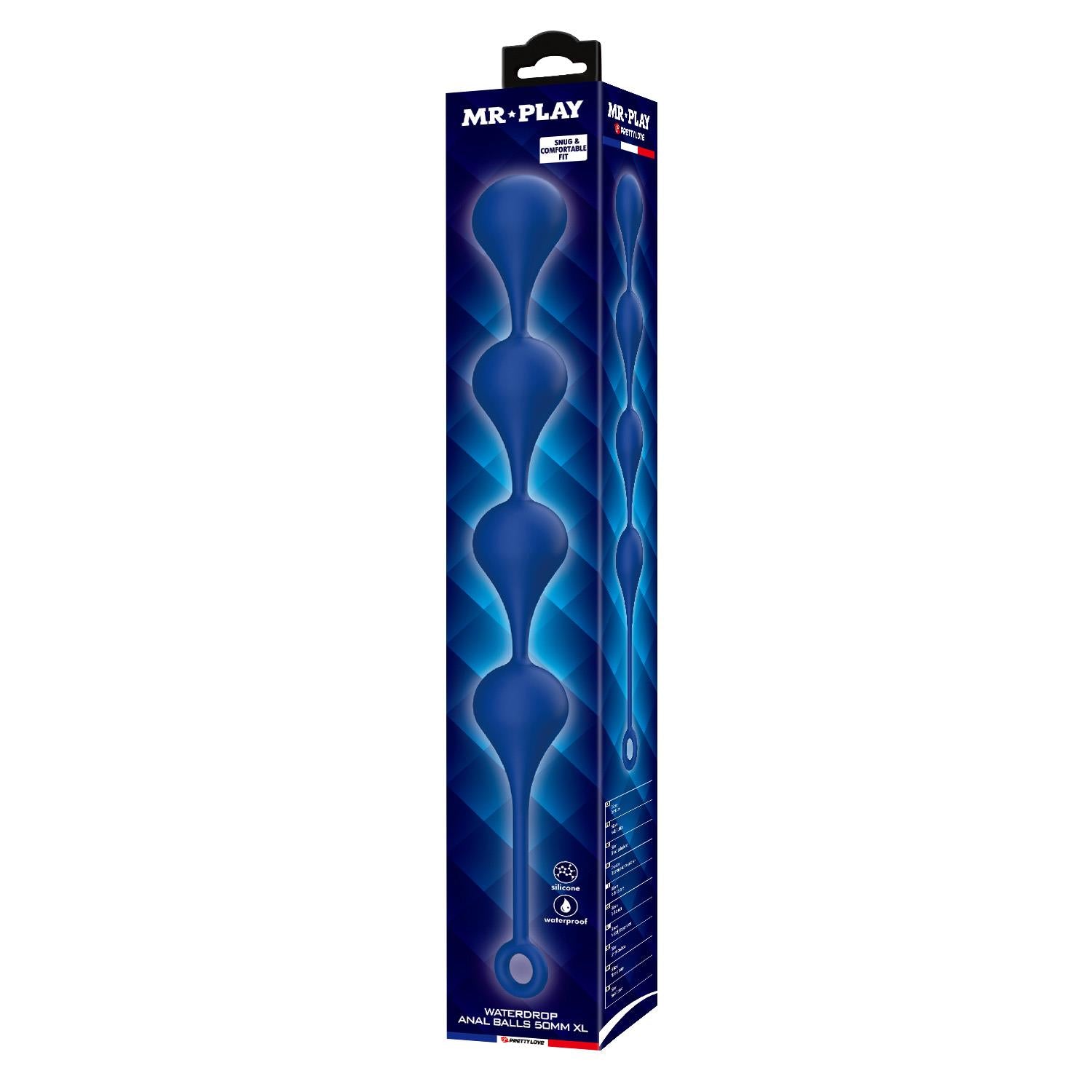 Perle anale din silicon extra mari Mr. Play XL 52,5 cm impermeabile