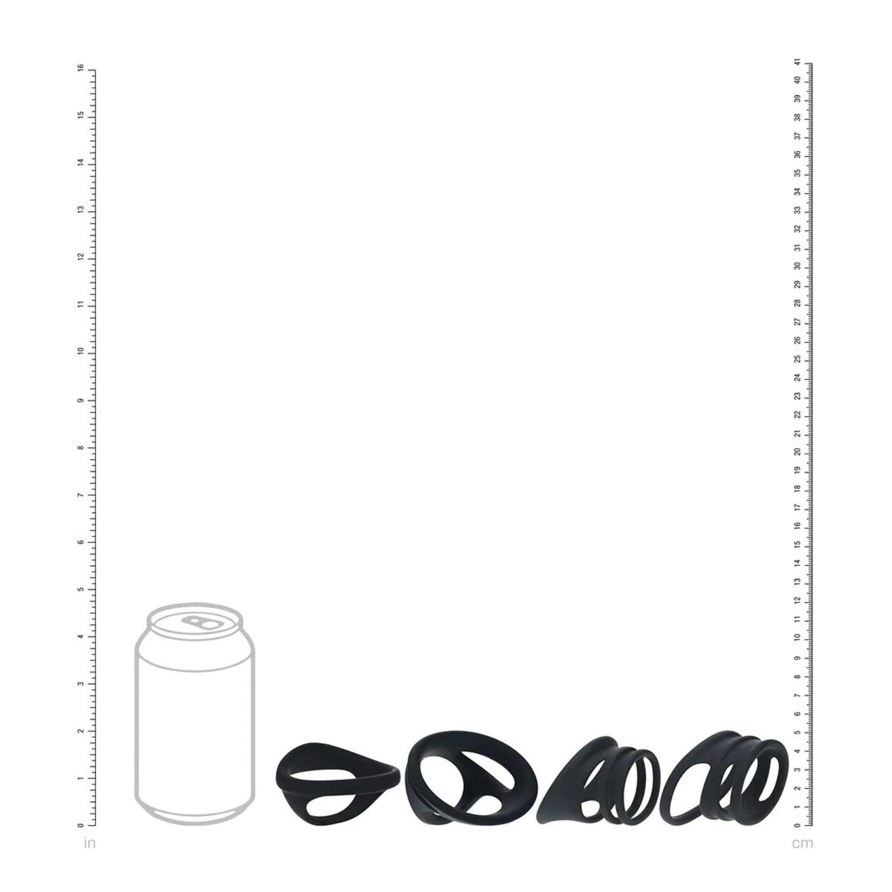 Set de 4 inele pentru penis Levelz din silicon, negre