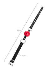Blindaj BDSM Anonymo, reglabil, roșu și negru, 64 cm