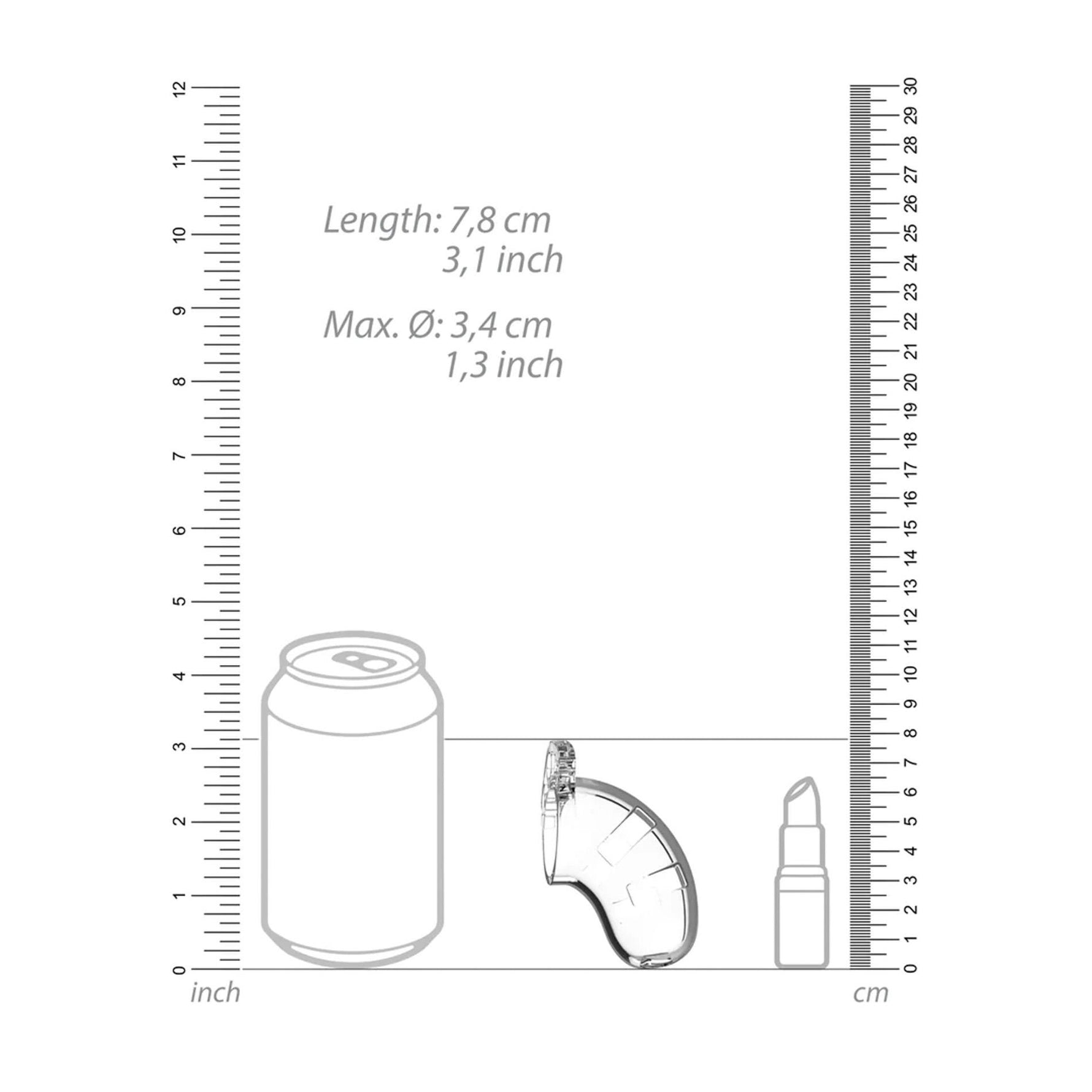 Cușcă de castitate ManCage Model 13 din policarbonat 6,5 cm