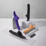 Dildo realist cu strap on me M vanilla cu telecomandă
